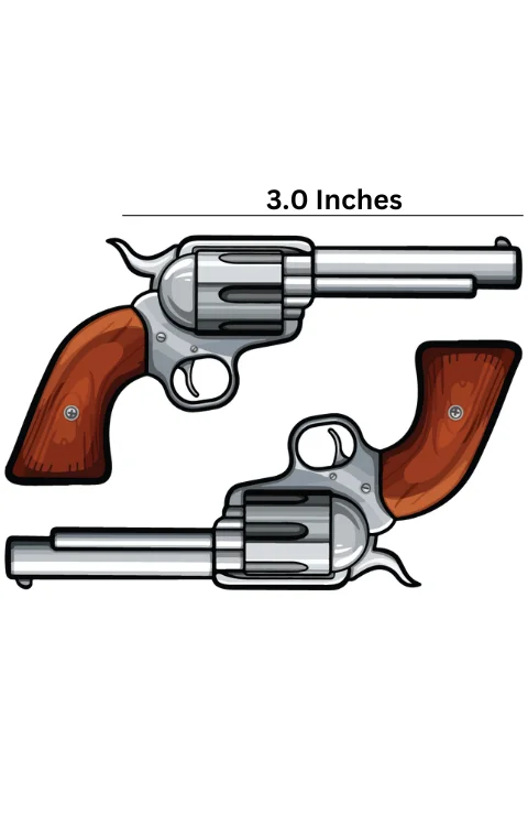 Hand Gun Dome Sticker | Size 3.0 inches, Pack Of  2